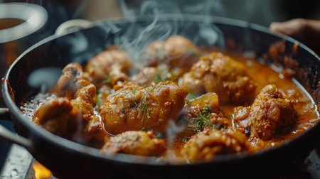 Indian traditional dish. spicy chicken stewed in curry sauce.の素材