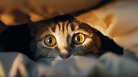 Eyes of a cat from under an obstacleの素材