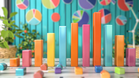 A bar chart comparing sales figures over time, highlighting growth and identifying opportunities for improvement.の素材