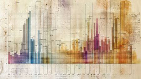 A detailed bar graph plotted on graph paper, demonstrating meticulous data analysis and visualization techniques.の素材