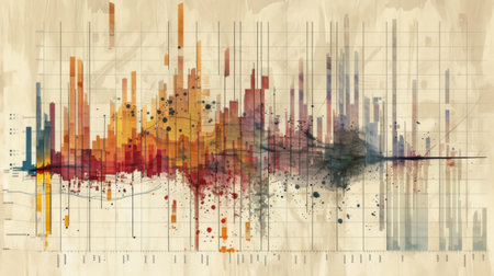A detailed bar graph plotted on graph paper, demonstrating meticulous data analysis and visualization techniques.の素材