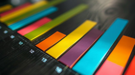 A colorful bar chart depicting market trends and performance, essential for informed decision-making in financial planning.の素材