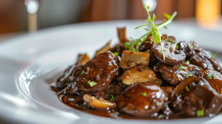 A culinary masterpiece featuring sautÃÂ©ed porcini mushrooms, their savory flavor elevating the dish to new heights.の素材