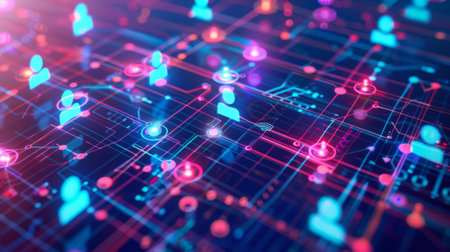 People network, human resources and customer relationship management CRM concept for businessの素材