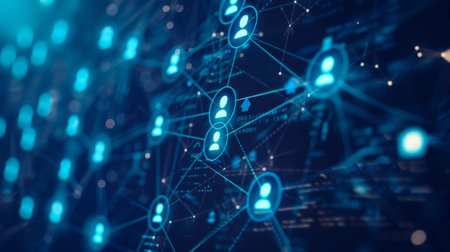 People network, human resources and customer relationship management CRM concept for businessの素材