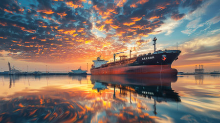 transportation of lpg gas tanker ship and ship portの素材