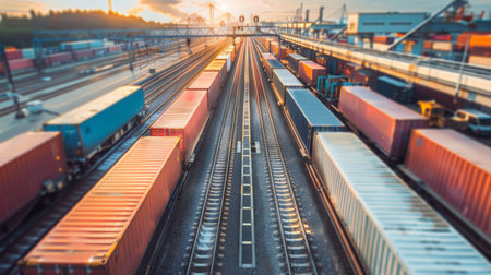 Global business of Container Cargo freight train for Business logisticsの素材