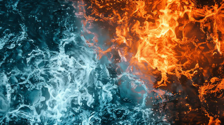 Abstract background with a mixture of fire and waterの素材