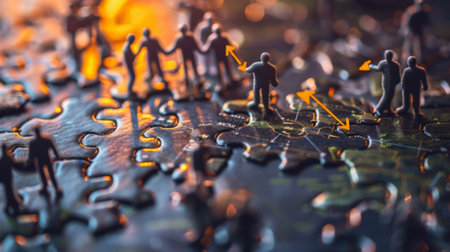 Business ecosystems and partnerships concept. Business collaboration strategies. The value of network and solution of creating new opportunities. Task relations, collaboration, team building.の素材