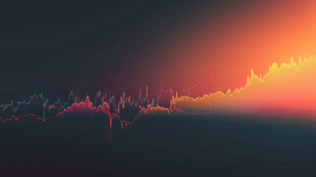 Candle stick graph chart of stock market investment trading, monotone color, Bullish point, Bearish point. trend of graphの素材