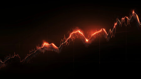 Candle stick graph chart of stock market investment trading, monotone color, Bullish point, Bearish point. trend of graphの素材