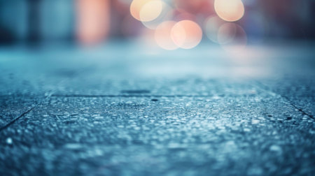 Empty space of Concrete floor grunge texture with light bokeh in background.の素材