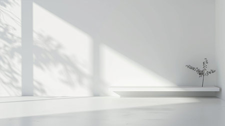A clean and simple white background with subtle shadows, ideal for minimalist and professional designsの素材