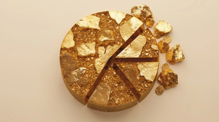 A pie chart breakdown of gold demand by sector, including jewelry, investment, and industrial usage.の素材