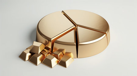 A pie chart breakdown of gold demand by sector, including jewelry, investment, and industrial usage.の素材