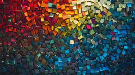 An abstract background featuring a mosaic of tiny, colorful tiles.の素材