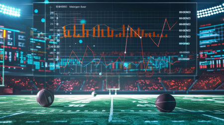 A sports statistics chart showing player performance metrics using bar graphs and achievement benchmarks.の素材