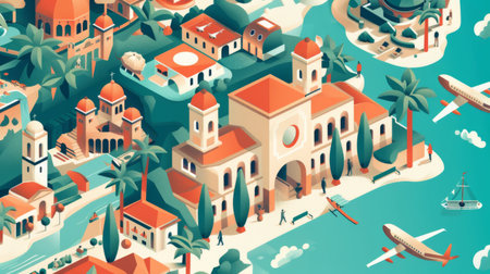 A tourism infographic highlighting hospitality industry trends, tourist arrivals, and accommodation preferences.の素材