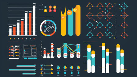 A scientific research poster featuring bar charts depicting experimental results, data points, and conclusions.の素材
