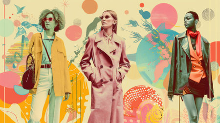 A fashion infographic showcasing seasonal trends, color palettes, and style inspirations for the year.の素材