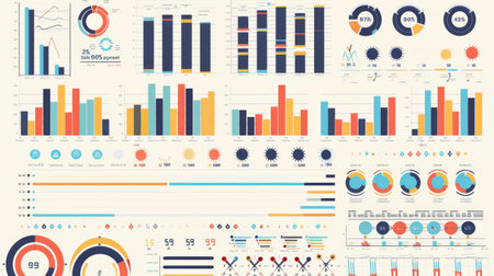 A project management infographic tracking milestones and timelines with progress bars and completion percentages.の素材