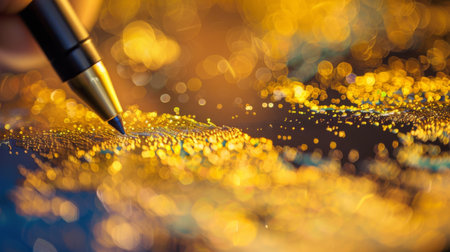 A close-up of a stylus highlighting trends on a gold price graph displayed on a tablet screen.の素材