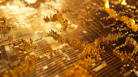A detailed view of a gold futures contract chart on a trading platform, highlighting price movements and trading volumes.の素材