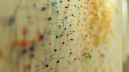 A close-up of a scatter plot graph depicting correlation analysis in scientific researchの素材
