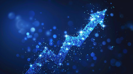 A symbolic arrow graphic depicting growth and progress, with an upward trajectoryの素材