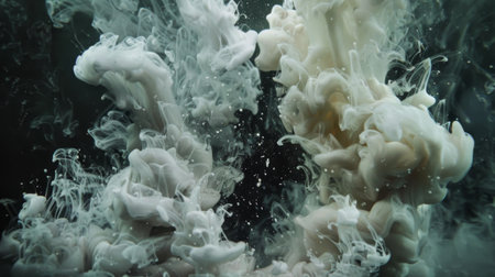 Nebulous clouds of ink swirling in water, creating an abstract and mesmerizing effectの素材