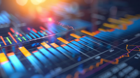 A bar graph on a financial news website, showing stock performance comparisons.の素材