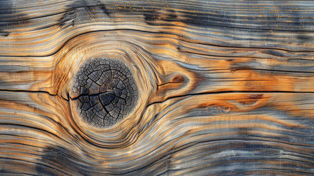 A rustic wooden background with natural grain patterns and knots, ideal for a warm, organic aesthetic in design.の素材