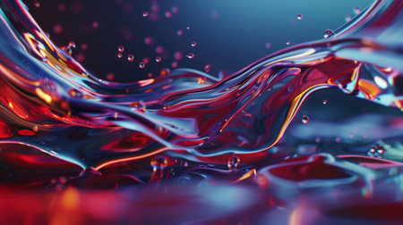 3D liquid shapes in motion, creating a fluid and dynamic background.の素材