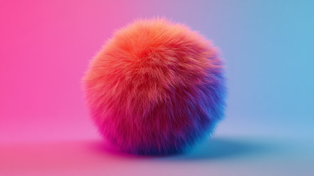 3D model of a fluffy ball with a rich, textured surface and vibrant color.の素材