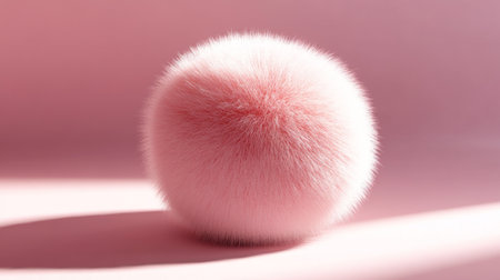 Detailed 3D illustration of a fluffy ball with a soft, rich texture and shadowing.の素材