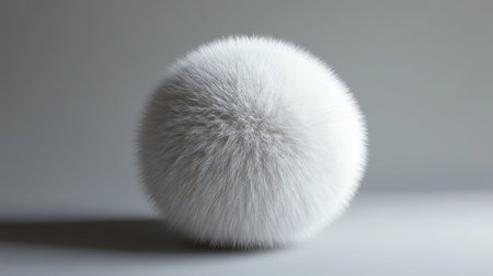 Detailed 3D illustration of a fluffy ball with a soft, rich texture and shadowing.の素材