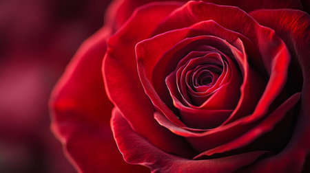 A close-up of a vibrant red rose in full bloom, showcasing its delicate petals and intricate details.の素材