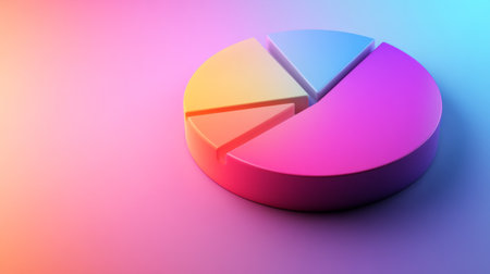 A high-resolution image of a pie chart with a gradient color scheme, showcasing the distribution of data in a visually appealing wayの素材