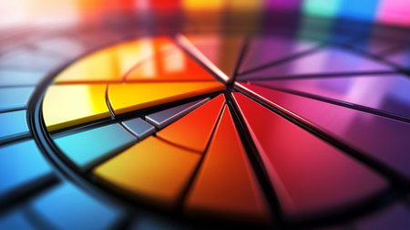 A high-quality photo of a pie chart with segmented data displayed on a computer monitor, emphasizing the clarity and precision of the chart.の素材