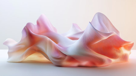 An artistic 3D surface plot displaying complex data with smooth curves and gradient colors, providing a clear and visually appealing representationの素材