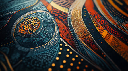 Close-up of a stylish graphic with intricate patterns and contrasting colors, showcasing artistic design and attention to detail for visual projects.の素材