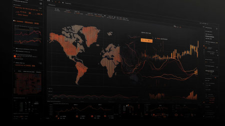 Detailed view of a financial graph showing currency exchange rates, with highlighted fluctuations and key data points in a clean, professional layout.の素材