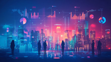 Business and economic growth on global business network, Data analysis of financial and banking, Customer service, Technology and data connection, Teamwork, Business strategy and Digital marketing.の素材