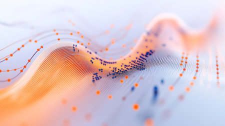Macro shot of a financial graph with well-defined lines and data points, set against a clean, professional backgroundの素材