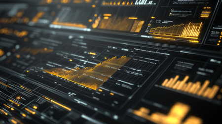 Close-up of an investment dashboard displaying a gold price chart with real-time updates and analyticsの素材