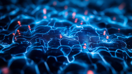 Detailed shot of a modern EEG device with electrical wave patterns representing brain activityの素材