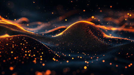 A dark abstract background with glowing lines and subtle patterns, adding depth and intrigue to the visual composition.の素材