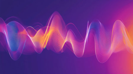 An illustration of a heart rate waveform with smooth, flowing lines and a color gradient, symbolizing health and vitality.の素材