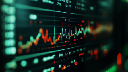 A close-up of an oscilloscope screen displaying fluctuating electrical waves, highlighting the intricate patterns and real-time data.の素材