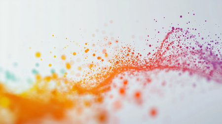 An animated 3D scatter plot with data points in various colors and sizes, displayed with a soft gradient background to emphasize the data distribution.の素材